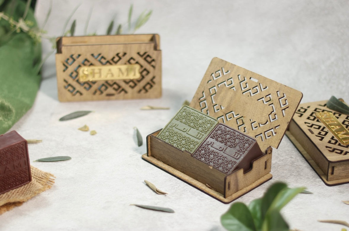 Coffret Prestige SHAMI – Savons d’Alep de Luxe, 2 Variétés Naturelles